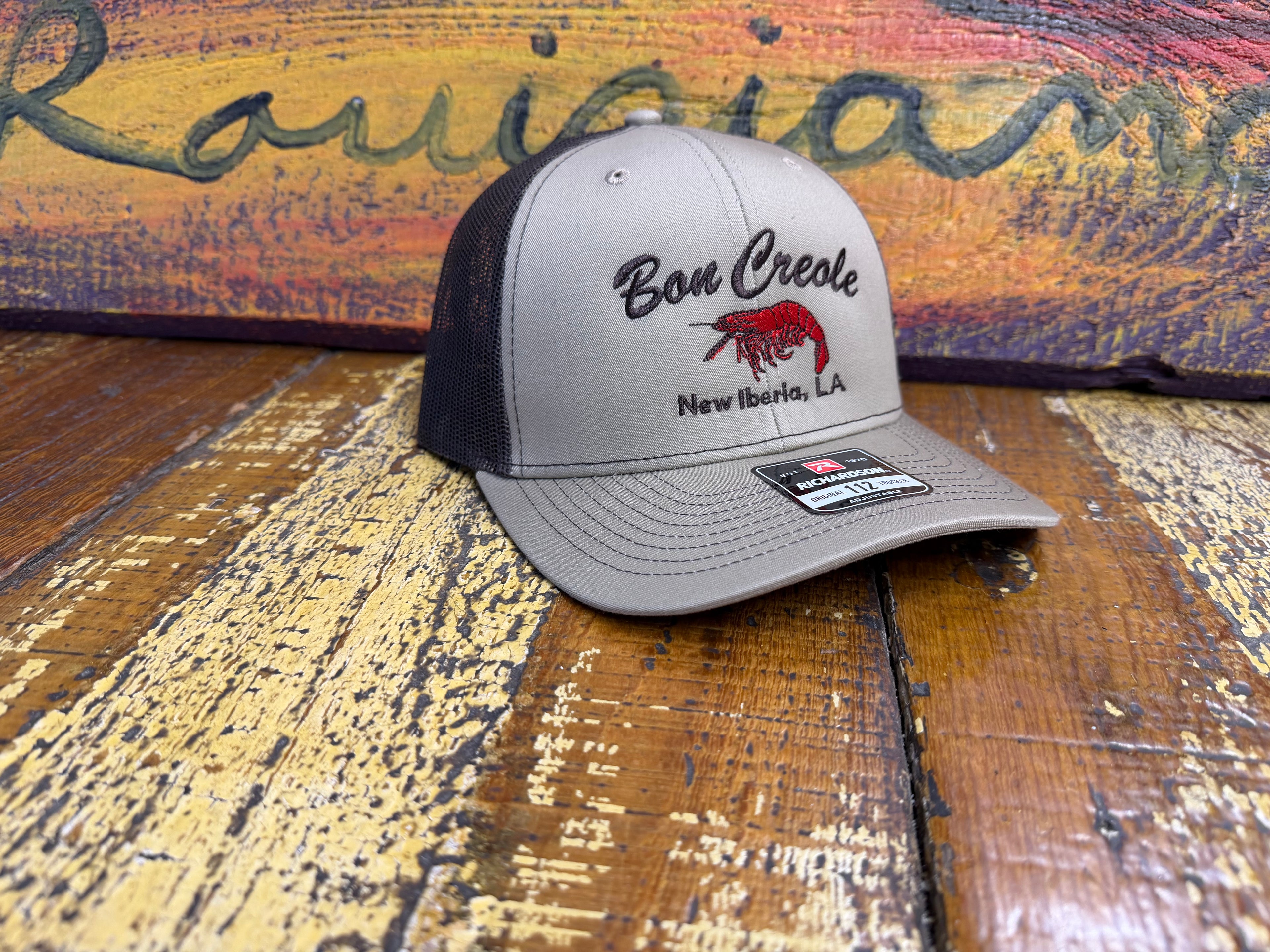 Black/Red over Light Gray Hat