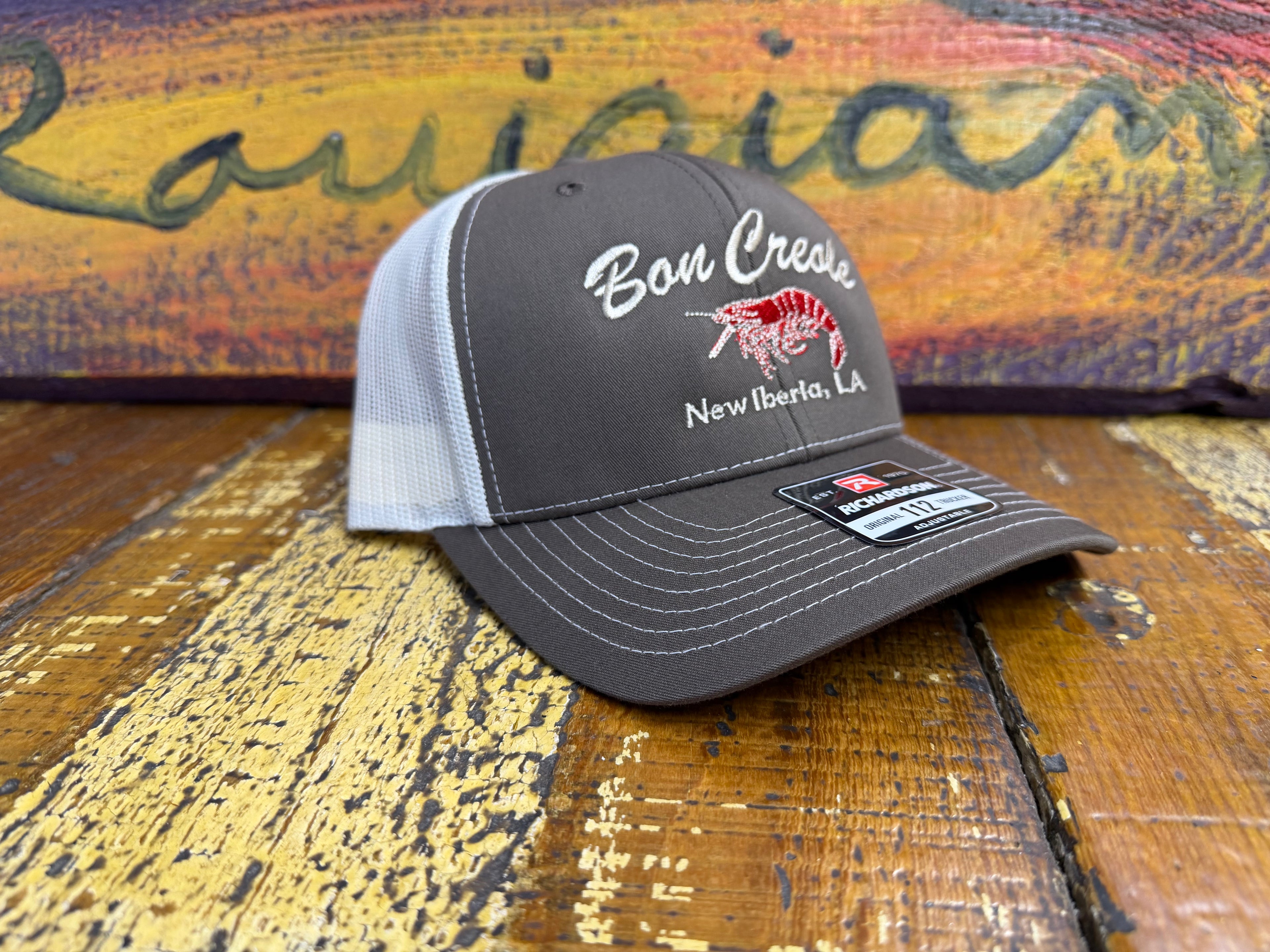 White/Red over Dark Gray Hat